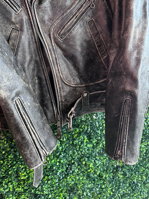 VINTAGE INDIAN MOTORCYCLES DISTRESSED LEATHER JACKET