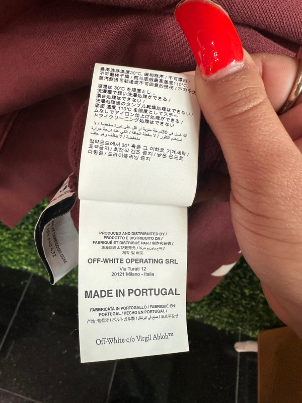 OFF-WHITE CREWNECK BURGUNDY (SZ XL)