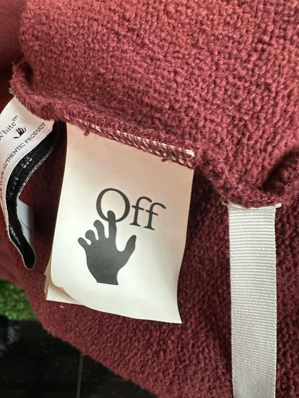 OFF-WHITE CREWNECK BURGUNDY (SZ XL)