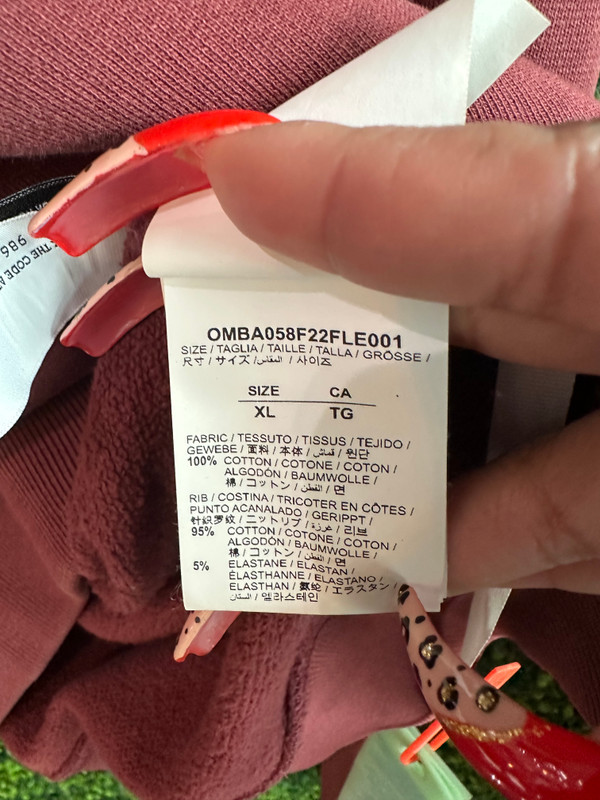 OFF-WHITE CREWNECK BURGUNDY (SZ XL)