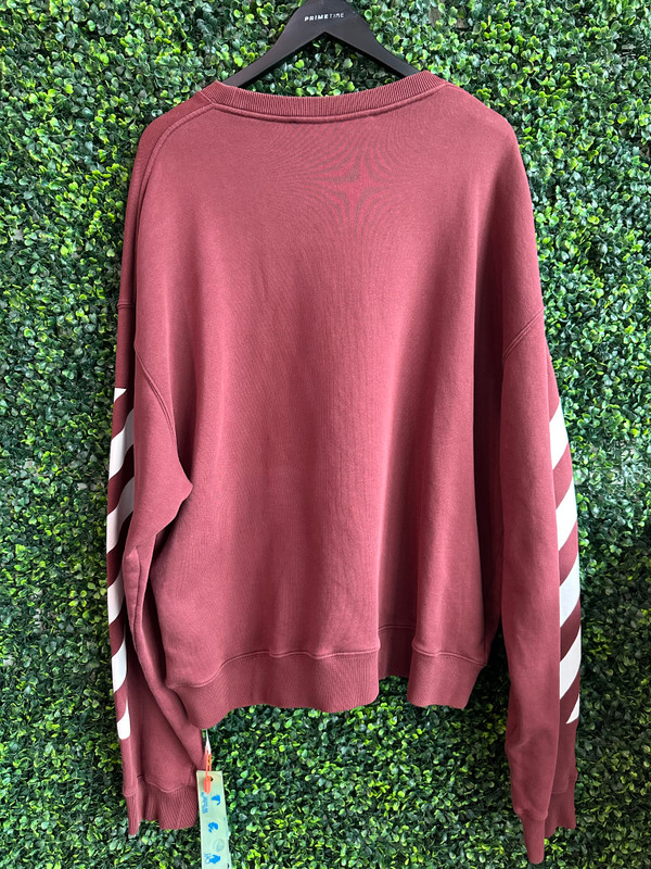 OFF-WHITE CREWNECK BURGUNDY (SZ XL)