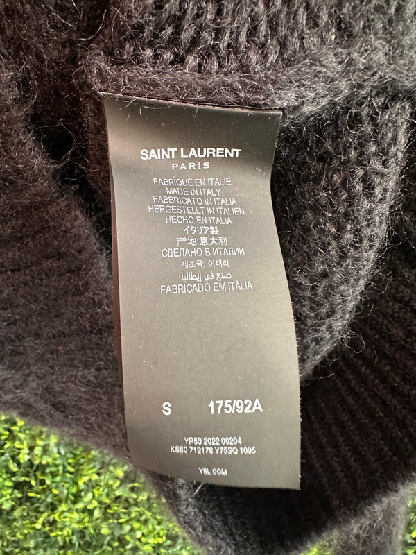 MOHAIR BLEND SAINT LAURENT LOGO SWEATER (SZ S)