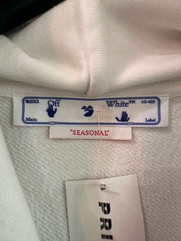 OFF-WHITE HOODIE WHTE (SZ XL)