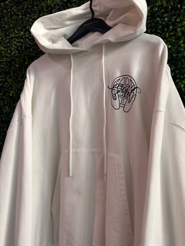 OFF-WHITE HOODIE WHTE (SZ XL)