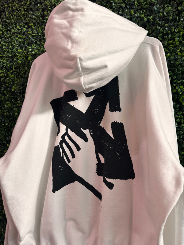 OFF-WHITE HOODIE WHTE (SZ XL)