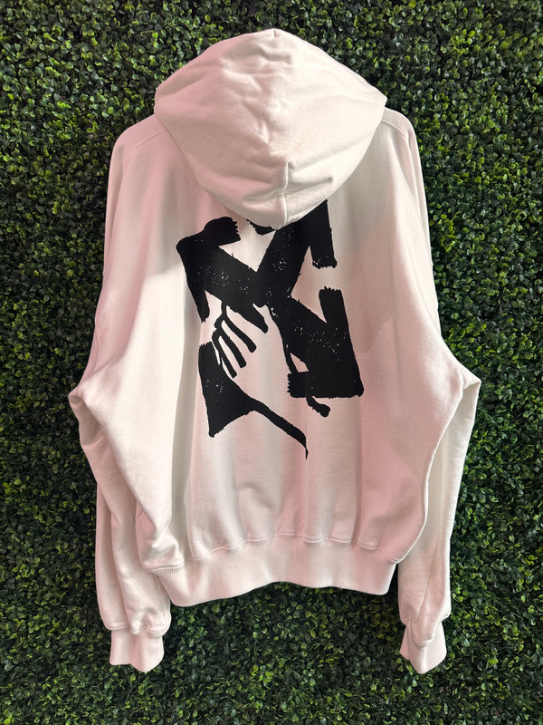 OFF-WHITE HOODIE WHTE (SZ XL)