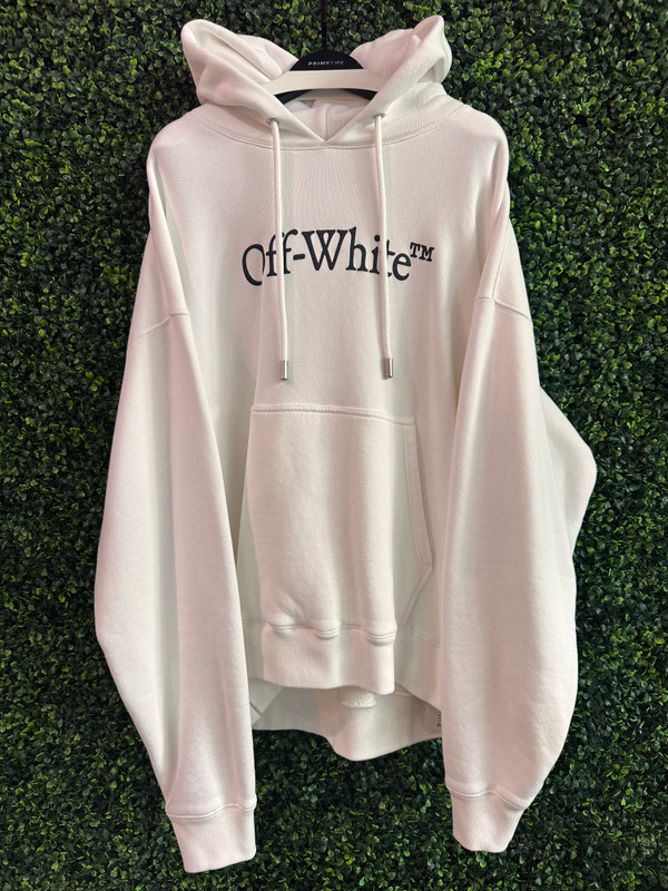 OFF WHITE LOGO HOODIE WHT (SZ XXL)