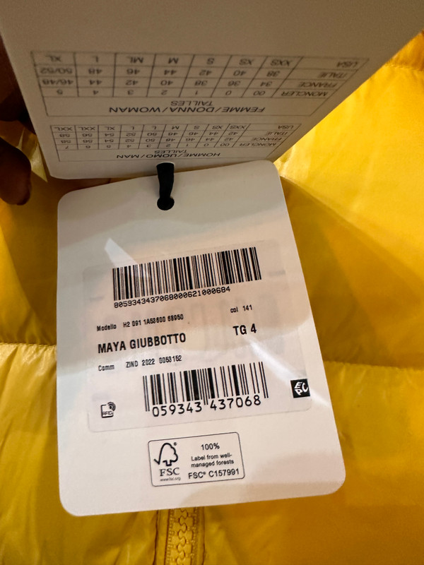 BRAND NEW MONCLER MAYA JACKET YELLOW