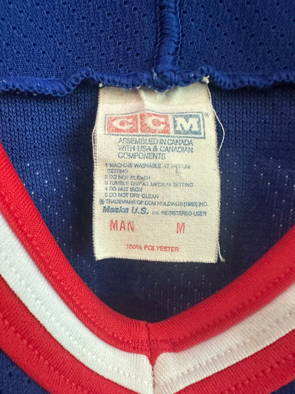 VINTAGE JEFF BEUKEBOOM NEW YORK RANGERS CCM JERSEY