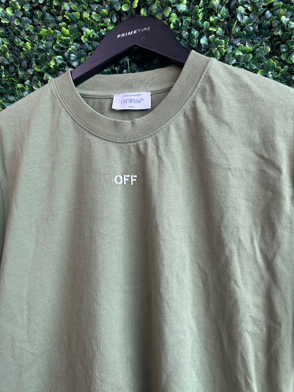 OFF-WHITE TEE OLIVE(SZ M)