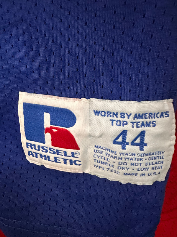 VINTAGE DREW BLEDSOE NEW ENGLAND PATRIOTS RUSSELL ATHLETIC JERSEY