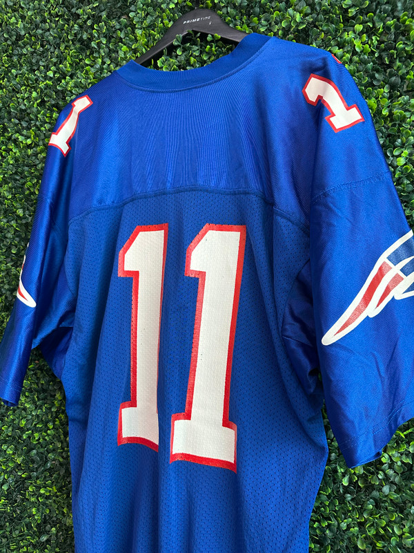 VINTAGE DREW BLEDSOE NEW ENGLAND PATRIOTS RUSSELL ATHLETIC JERSEY
