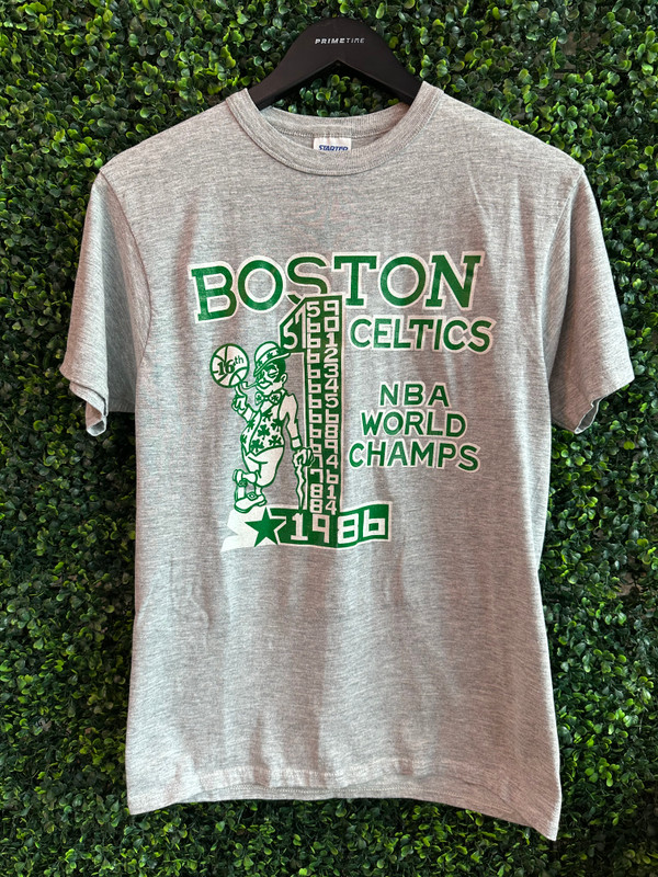 VINTAGE BOSTON CELTICS STARTER 1986 NBA CHAMPIONS TEE