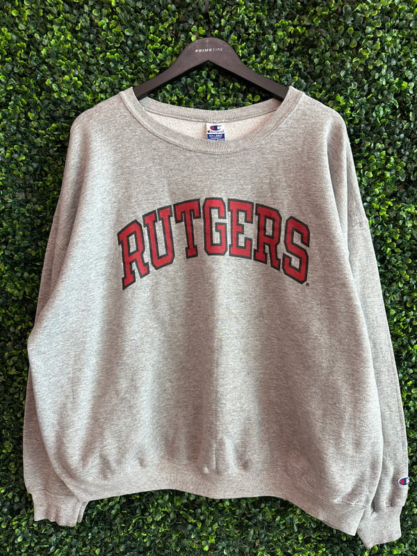 VINTAGE RUTGERS CHAMPION GREY CREWNECK