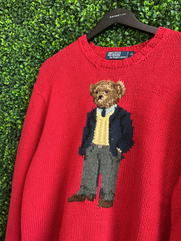 VINTAGE POLO RALPH LAUREN KANYE 'COLLEGE DROPOUT' BEAR SWEATER