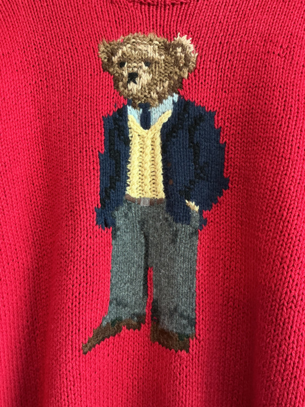 VINTAGE POLO RALPH LAUREN KANYE 'COLLEGE DROPOUT' BEAR SWEATER