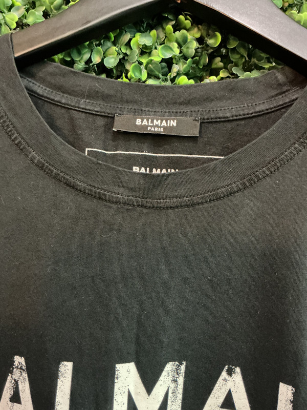 BALMAIN BLACK TIE-DYE LOGO T-SHIRT (S)