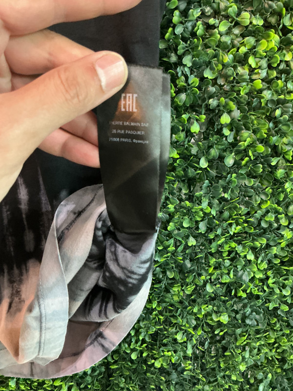 BALMAIN BLACK TIE-DYE LOGO T-SHIRT (S)