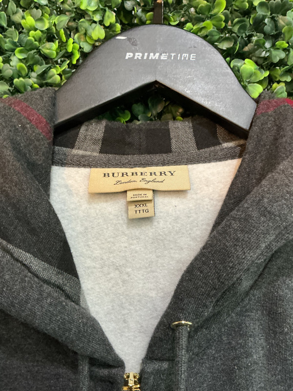 BURBERRY CLARENDON CHECK ZIP UP HOODIE (XXXL)