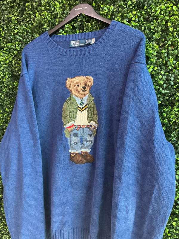 POLO RALPH LAUREN BLUE POLO BEAR SWEATER