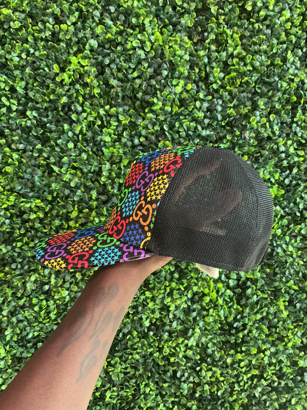GUCCI MONOGRAM MULTICOLOR TRUCKER HAT