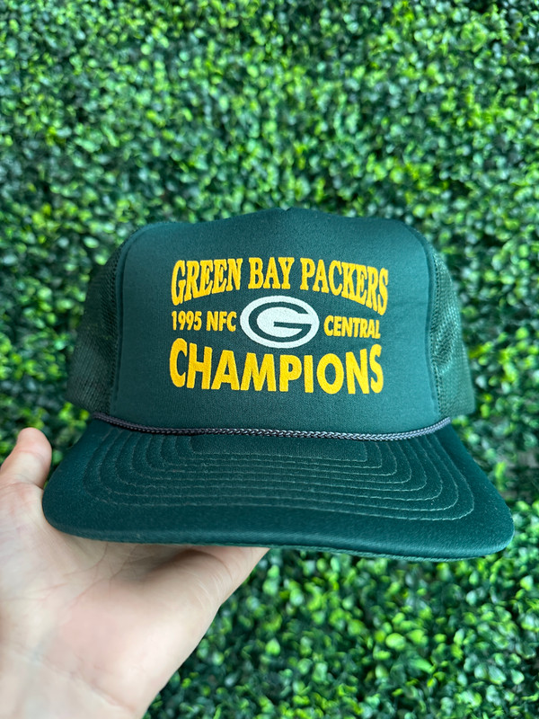 VINTAGE GREEN BAY PACKERS 1995 NFC CENTRAL CHAMPS TRUCKER CAP