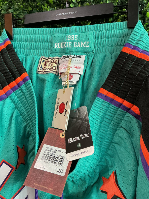 BRAND NEW LOS ANGELES LAKERS 1995 ROOKIE GAME MITCHELL & NESS x JUST DON SHORTS