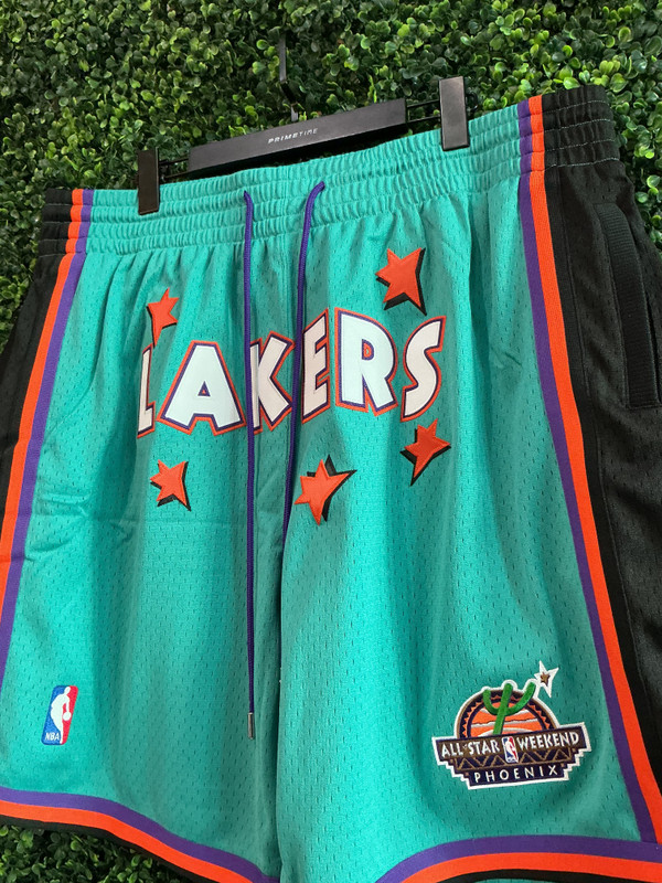 BRAND NEW LOS ANGELES LAKERS 1995 ROOKIE GAME MITCHELL & NESS x JUST DON SHORTS