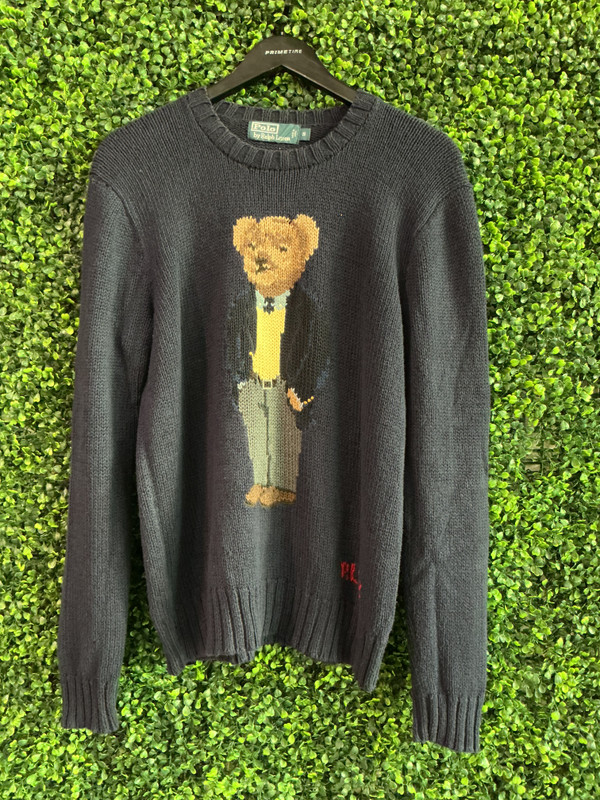 POLO RALPH LAUREN NAVY PREPPY BEAR SWEATER