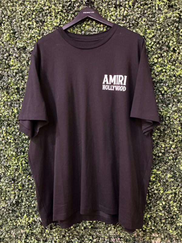 AMIRI HOLLYWOOD LOGO BLACK TEE (SZ 3XL)