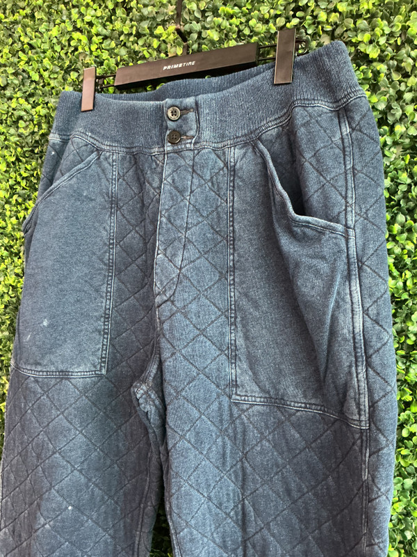 RALPH LAUREN RRL DENIM DIAMOND QUILTED SWEAT SUIT SET (XL)