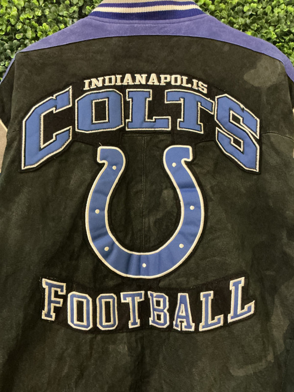 INDIANAPOLIS COLTS ZIP UP FAUX SUEDE JACKET