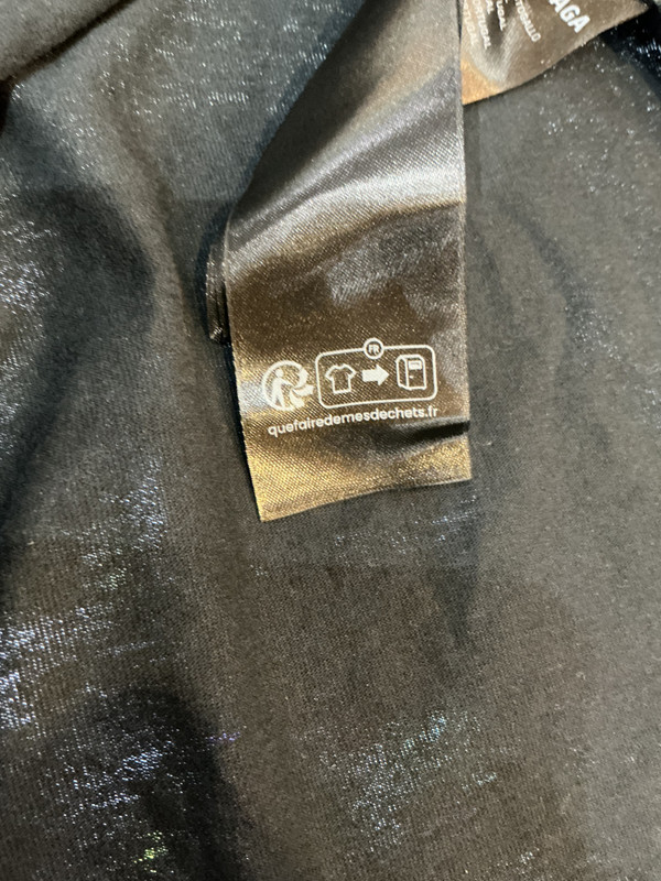 BALENCIAGA BLACK OVERSIZED EMBORIDERED TEE (SZ L/3)