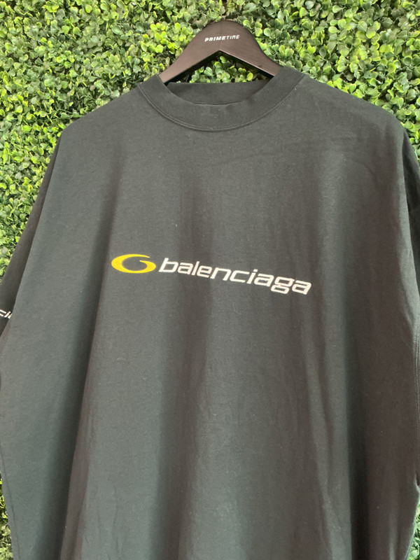 BALENCIAGA BLACK OVERSIZED EMBORIDERED TEE (SZ L/3)