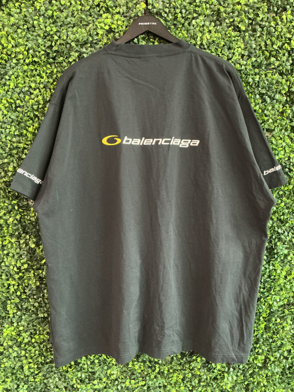 BALENCIAGA BLACK OVERSIZED EMBORIDERED TEE (SZ L/3)