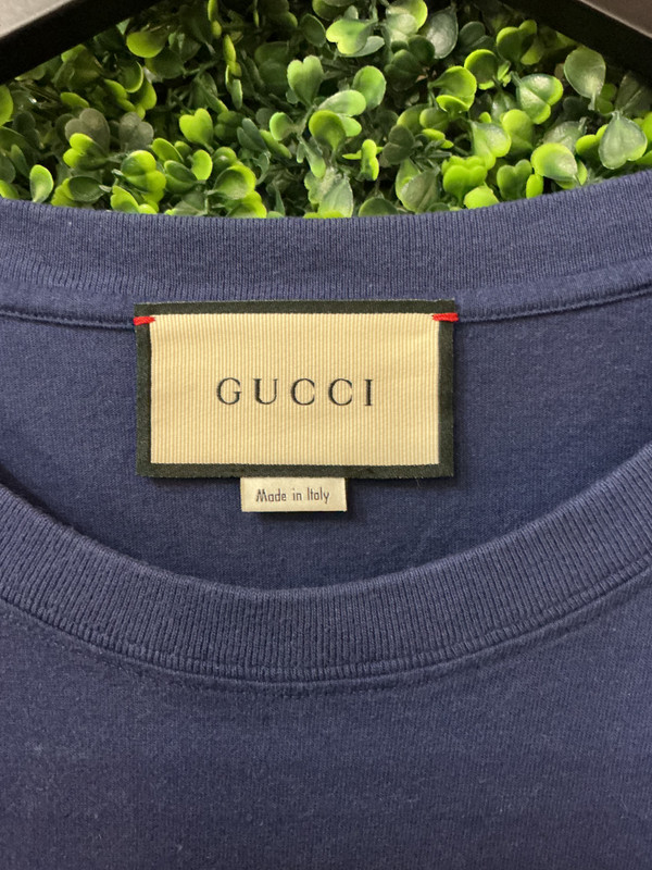 GUCCI BLUE PRINTED TEE (SZ L)
