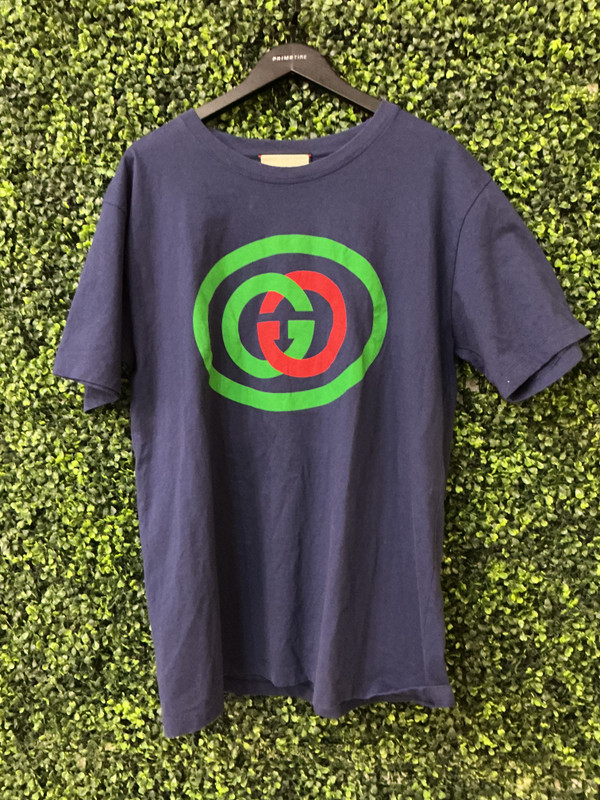 GUCCI BLUE PRINTED TEE (SZ L)