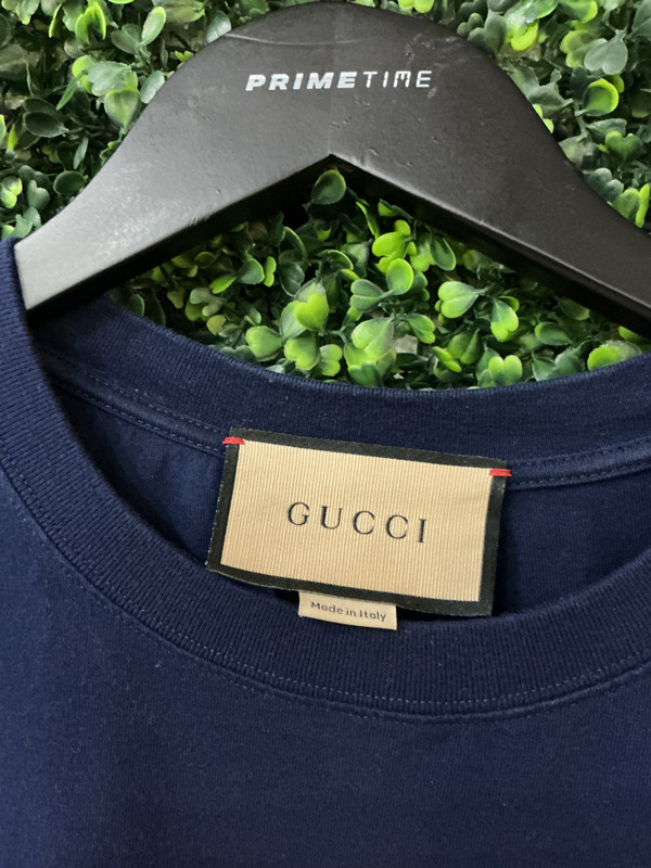 GUCCI BLUE GRAPHIC PALM TREE TEE