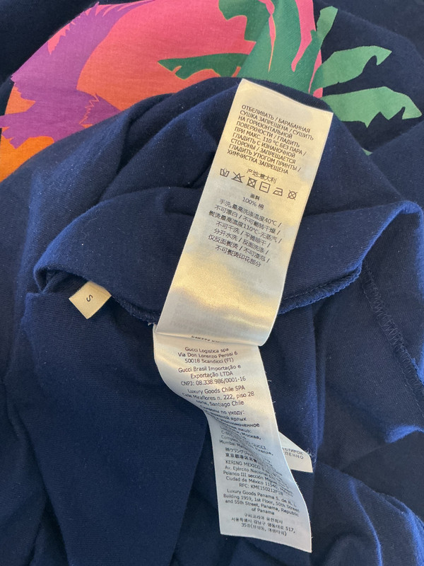 GUCCI BLUE GRAPHIC PALM TREE TEE