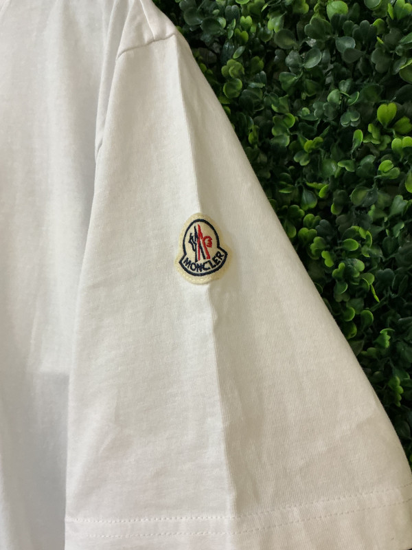 BRAND NEW MONCLER WHITE LOGO TEE