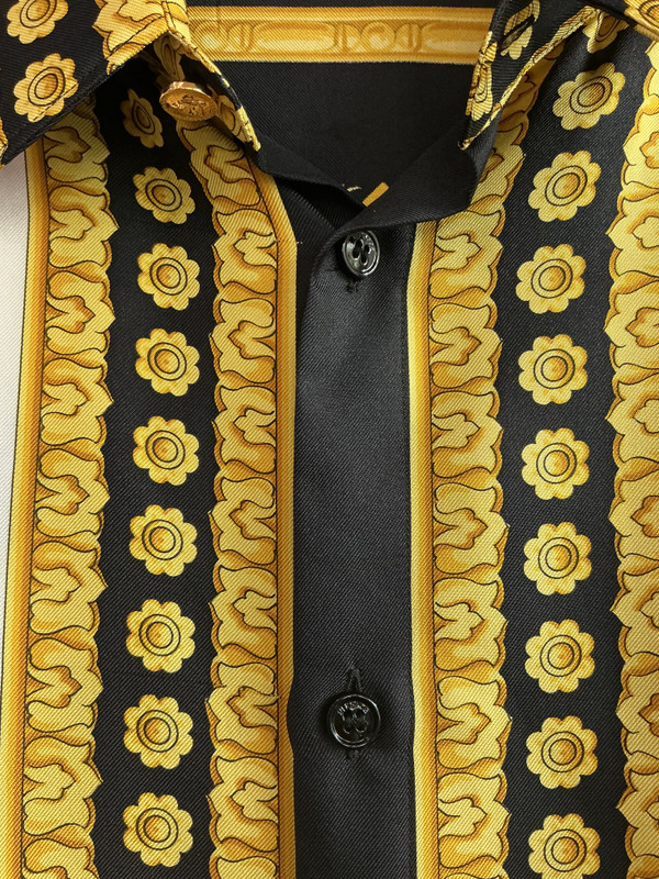VERSACE PRINTED LONG SLEEVE BUTTON UP
