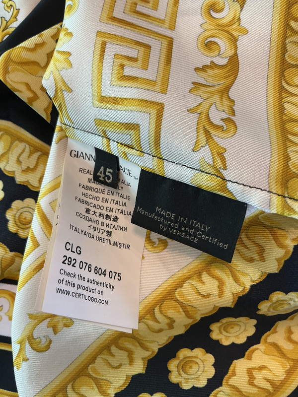 VERSACE PRINTED LONG SLEEVE BUTTON UP