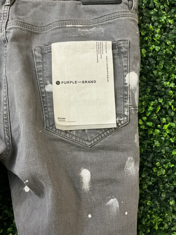 PURPLE BRAND GREY/WHITE PAINT JEANS (SZ 36)