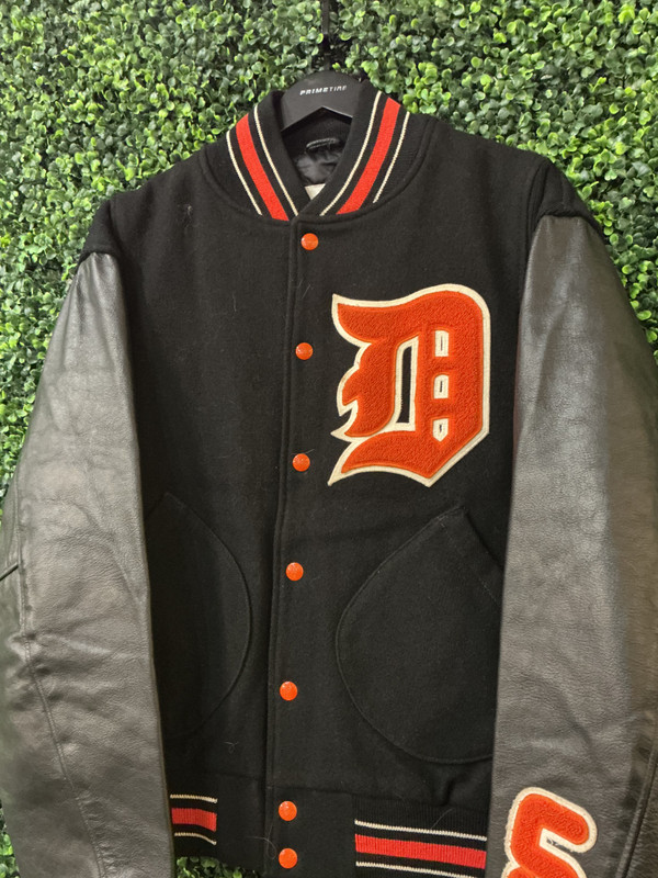 DETROIT TIGERS MITCHELL & NESS LEATHER/WOOL VARSITY JACKET