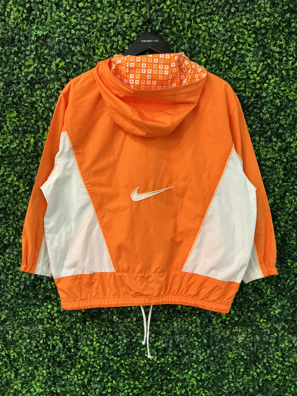 VINTAGE NIKE ORANGE/WHITE ZIP UP JACKET