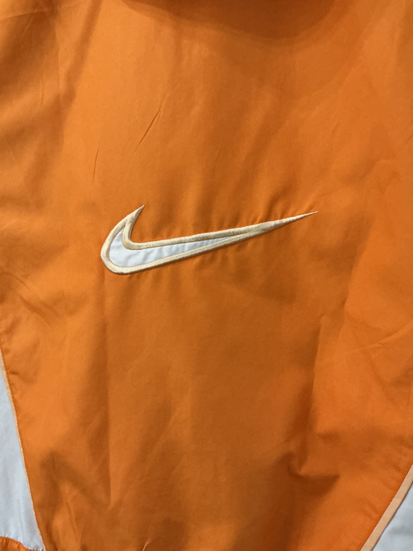 VINTAGE NIKE ORANGE/WHITE ZIP UP JACKET