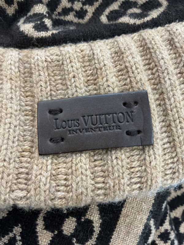LOUIS VUITTON 2010s INVENTEUR CASHMERE MONOGRAM BEANIE