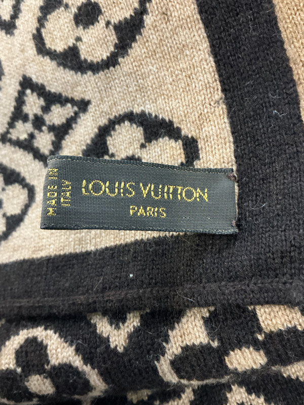 LOUIS VUITTON 2010s INVENTEUR CASHMERE MONOGRAM SCARF