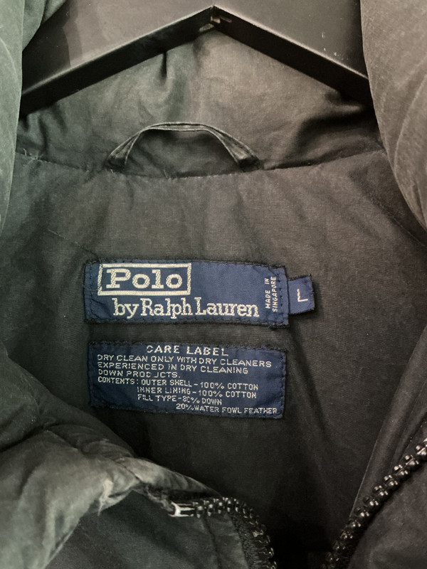 VINTAGE POLO RALPH LAUREN BLK/RED COOKIE PUFFER