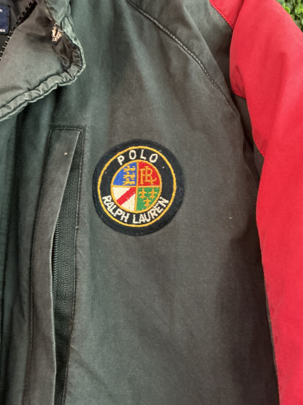 VINTAGE POLO RALPH LAUREN BLK/RED COOKIE PUFFER